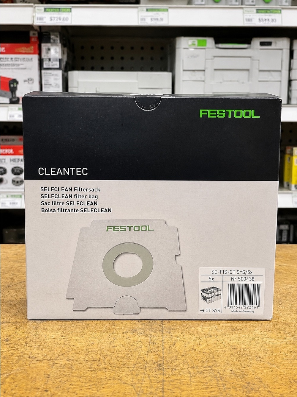 Festool SC-FIS-CT SYS/5x Selfclean Filter Bags 5 Pack #500438